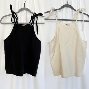 SET OF TWO Madewell tie tank tops (never worn)